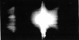 Fig. 1: Spectrograms illustrating the role of axions in the propagation of laser radiation pulses through a cuvette with potassium vapor in the frequency range of the main doublet 4 S 1/2 -4 P 1/2 , 3/2 . ?? is the frequency of laser radiation; ?? 01 is the frequency of the transition line 4S 1/2 -4P 3/2 (13046 cm -1 ); ?? 02 is the frequency of the transition line 4 S 1/2 -4 P 1/2 , (12986 cm -1 ); ? 3 is the frequency of the forced electron raman scattering line.