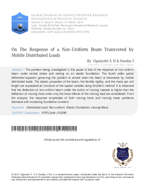 On The Response Of A Non-Uniform Beam Transvered By Mobile Distributed Loads