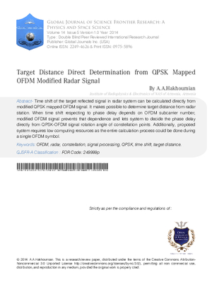 Target Distance Direct Determination from QPSK Mapped OFDM Modified Radar Signal