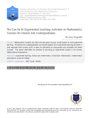 We can do it: Experiential Learning Activities in Mathematics Courses for Liberal Arts Undergraduates