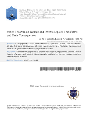 Mixed Theorem on Laplace And Inverse Laplace Transforms And Their Consequences