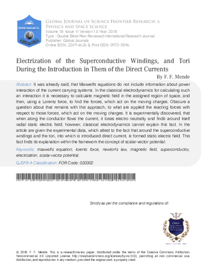 Electrization of the Superconductive Windings, and Tori during the Introduction in them of the Direct Currents