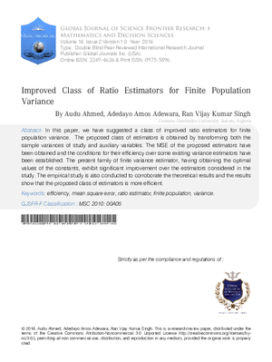Improved Class of Ratio Estimators for Finite Population Variance