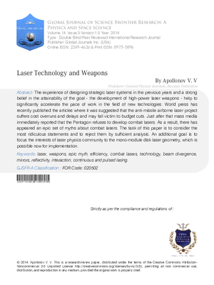 Laser Technology and Weapons
