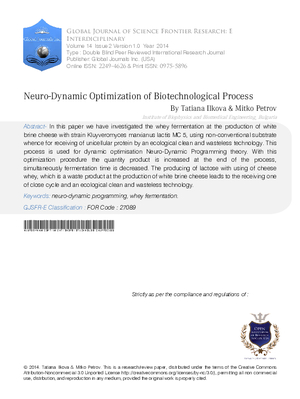 Neuro-Dynamic Optimization of Biotechnological Process
