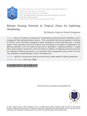 Remote Sensing Network in Tropical Zones for Lightning Monitoring