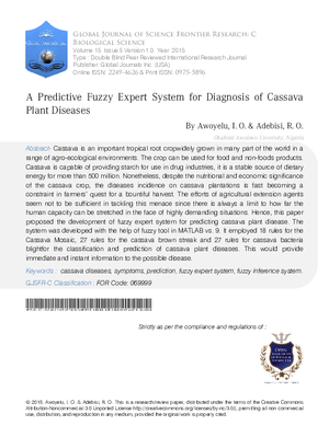 A Predictive Fuzzy Expert System for Diagnosis of Cassava Plant Diseases