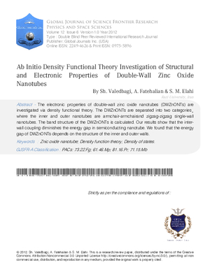 Ab Initio Density Functional Theory Investigation of Structural and Electronic Properties of Double-Wall Zinc Oxide Nanotubes