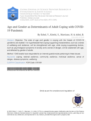 Age and Gender as Determinants of Adult Coping with  COVID-19 Pandemic