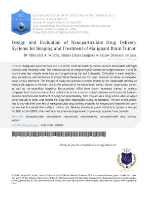 Design and Evaluation of Nanoparticulate Drug Delivery Systems for Imaging and Treatment of Malignant Brain Tumor