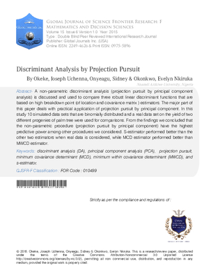 Discriminant Analysis by Projection Pursuit