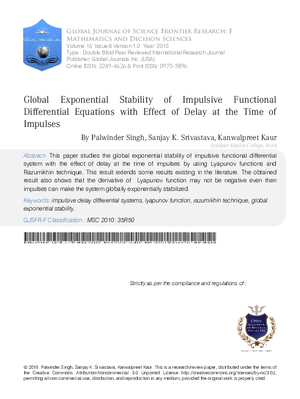 Global Exponential Stability of Impulsive Functional Differential Equations with Effect of Delay at the Time of Impulses
