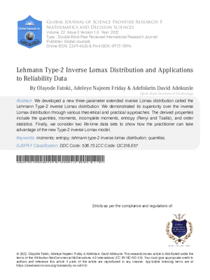 Lehmann Type-2 Inverse Lomax Distribution and Applications to Reliability Data