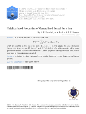 Neighborhood Properties of Generalized Bessel Function