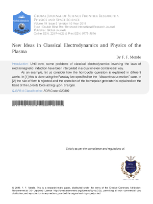New Ideas in Classical Electrodynamics and Physics of the Plasma