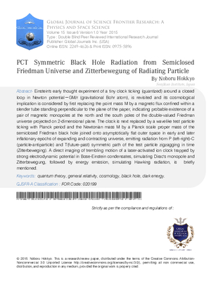 PCT Symmetric Black Hole Radiation from Semiclosed Friedman Universe and Zitterbewegung of Radiating Particle