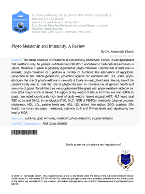 Phyto-Melatonin and Immunity: A Review