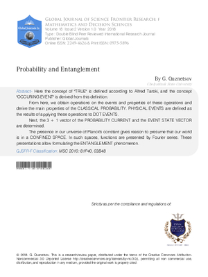 Probability and Entanglement