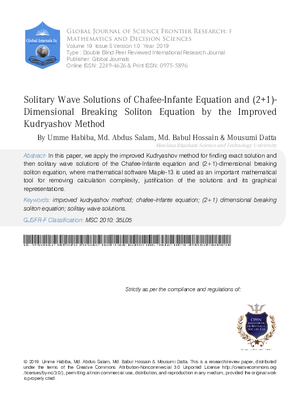 Solitary Wave Solutions of Chafee-Infante Equation and (2+1)-Dimensional Breaking Soliton Equation by the Improved Kudryashov Method