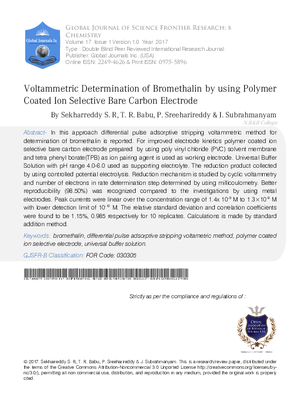 Voltammetric Determination of Bromethalin by using Polymer Coated Ion Selective Bare Carbon Electrode
