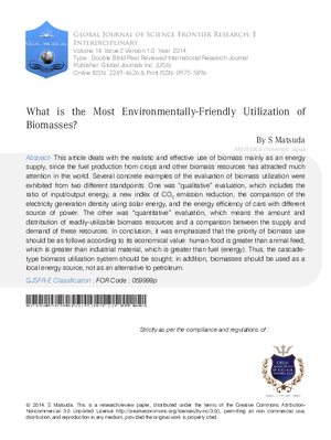 What is the Most Environmentally-Friendly Utilization of Biomasses?
