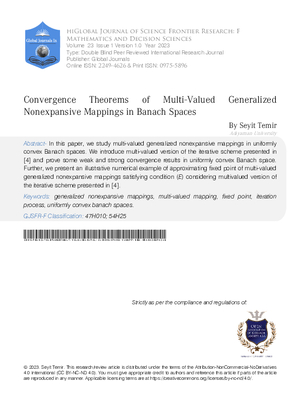 Convergence Theorems of Multi-Valued Generalized Nonexpansive Mappings in Banach Spaces