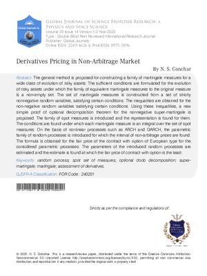Derivatives Pricing in Non-Arbitrage Market