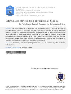 Determination of Pesticides in Environmental Samples