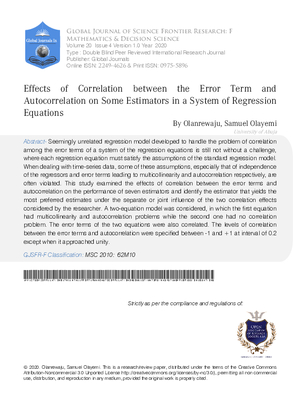 Effects of Correlation between the Error Term and Autocorrelation on Some Estimators in a  System of Regression Equations