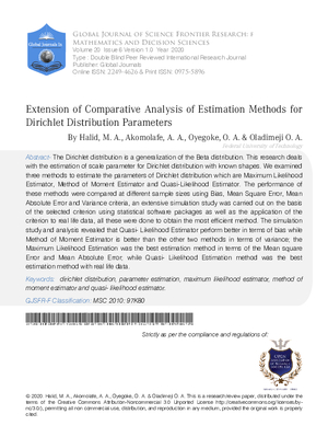 Extension of Comparative Analysis of Estimation Methods for Dirichlet Distribution Parameters