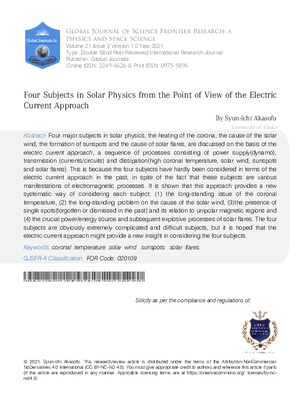 Four Subjects in Solar Physics from the Point of View of the  Electric Current Approach