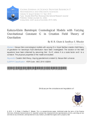 Kaluza-Klein Barotropic Cosmological Models with Varying Gravitational Constant G in Creation Field Theory of Gravitation