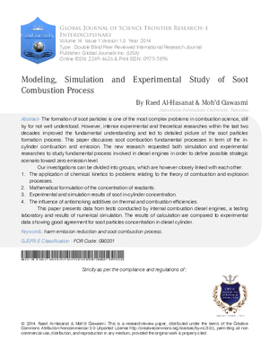 Modeling, Simulation and Experimental Study of Soot Combustion Process