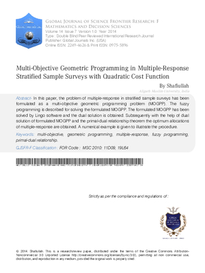 Multi-Objective Geometric Programming in Multiple-Response Stratified Sample Surveys with Quadratic Cost Function