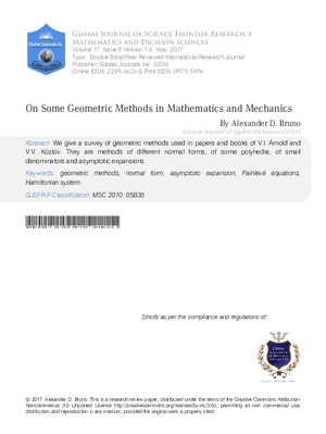 On Some Geometric Methods in Mathematics and Mechanics