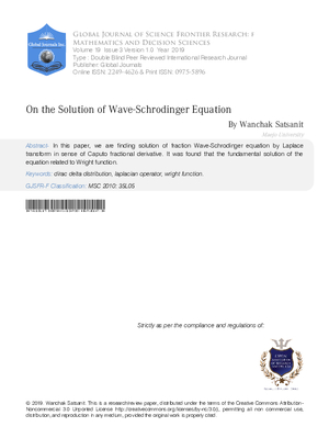 On the Solution of Wave-Schrodinger Equation