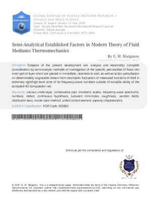 Semi-Analytical Established Factors in Modern Theory of Fluid Mediums  Thermomechanics