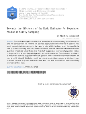 Towards the Efficiency of the Ratio Estimator for Population Median in Survey Sampling