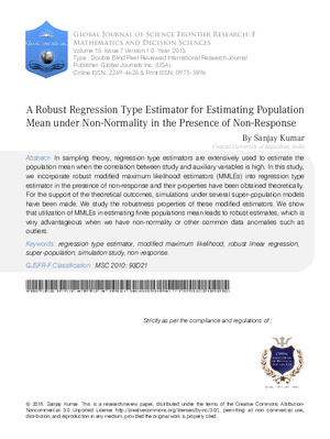 A Robust Regression Type Estimator for Estimating Population Mean under Non-Normality in the Presence of Non-Response