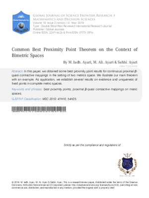 Common Best Proximity Point Theorem on the Context of Bimetric Spaces