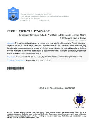 Fourier Transform of Power Series