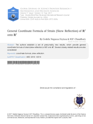 General Coordinate Formula of Strain (Skew Reflection) of R2 Onto R2