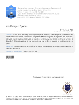 mz-Compact Spaces