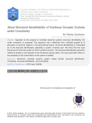 About Structural Identifiability of Nonlinear Dynamic Systems under Uncertainty
