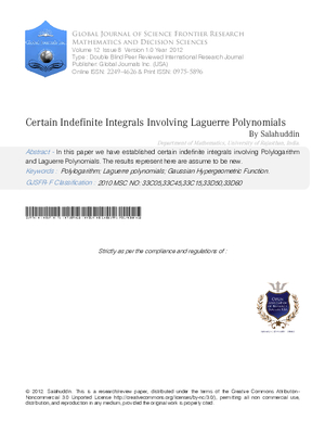 Certain Indefinite Integrals Involving Laguerre Polynomials