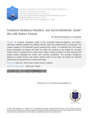 Combined Richtmyer-Meshkov and Kelvin-Helmholtz Instability with Surface Tension