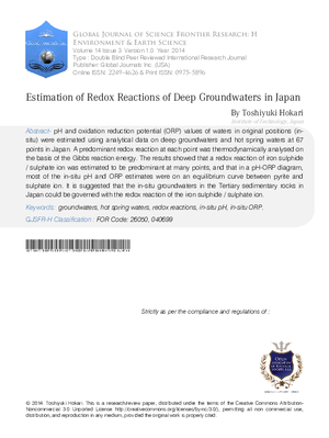 Estimation of Redox Reactions of Deep Groundwaters in Japan