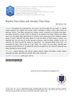 Relative Time Delay and Absolute Time Delay