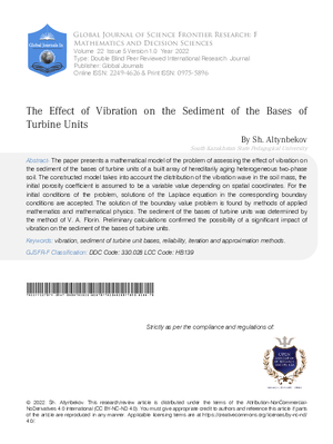 The Effect of Vibration on the Sediment of the Bases of Turbine Units