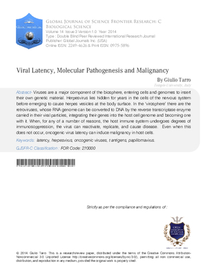 Viral Latency, Molecular  Pathogenesis and Malignancy